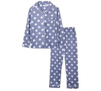 Pyjama Femme Coton Ensembles 2 Pcs Pijamas Coton Mi Saison Sleepwear Womens Casual Leger Sets Pijama Manches Longues Boutonnee Debardeur Pantalon Deguisement Bleu Ensemble Homewear
