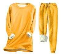 Pyjama Femme Douillet Hiver Confortable Uni | Ensemble 2 pièces grandes tailles, Pyjama thermo polaire manches longues, Ensemble maison chaud, Détente douce