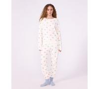 Pyjama femme en coton éponge imprimé caurs Petit Bateau - écru - Taille L L écru/multicouleur