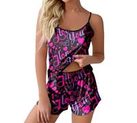 Pyjama Femme Été Pantacourt Veste Polaire En Satin Luxe Floral Ou Rayé Col V Manches Courtes Chic 2 Pièces Vêtements De Nuit Court Boutonnée Ensemble Ete Short Modal Doux Et Absorbant Coton Bio Violet