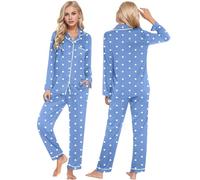 Pyjama Femme Grande Taille, Ensemble Pyjama Femme Confortable en Tissu Doux Imprimé CœUrs pour Une DéTente Parfaite Et Un Sommeil Paisible Toute La JournéE