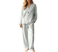 Pyjama Femme Hiver, en Polaire Texturée, 2 Pièces, Matinées Fraîches | Mélange de polyester et d’élasthanne au toucher doux, ensemble deux pièces, pour un w nd en famille, tailles M à XXL