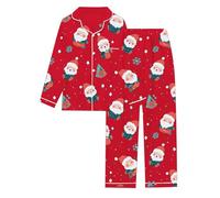 Pyjama Femme Noel Chaude - Pyjama Femme Ensemble Confortable Doux Nuit Saison Manches Longues Imprimé Élégant Moderne Design Textile Respirant