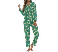 Pyjama Femme Noel Sexy - Ensemble de Pyjama Femme élégant pour Nuits Confortables et Douces avec Design Festif et Coupe ajustée Parfaite