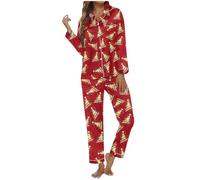 Pyjama Femme Noel Sexy - Ensemble de Pyjama Femme élégant pour Nuits Confortables et Douces avec Design Festif et Coupe ajustée Parfaite