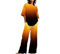 Pyjama Femme Pas Cher Set 2 Pièces Pijama Coton Mi Saison Sleepwear Womens Fashion Grande Taille Ensemble Pyjamas Manches Courtes Top Pantalon Tenue Rouge Ensembles Basics Tenue Interieur Femme Chic