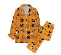 Pyjama Femme Pas Cher Set De Pyjama Coton, 2 Pièces Manches Longues Tissu Doux Chaud Imprimé Dessin Animé Ample Respirant Adapté À Hiver pour Loungewear Quotidien