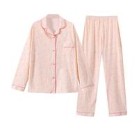 Pyjama Femme Satin,Automne Hiver Mode Boucle Vêtements Confortables Grande Taille Ample Manches Longues Revers Femmes Robe De Maman Chemise Pantalon Pyjama Loose Set,Bleu Ciel,XL