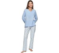 Pyjama femme Selmark P111 Preppy Flowers Bleu S