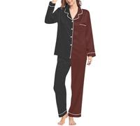 Pyjama Femme Sexy Chic, Pyjama Femme Doux Hiver Confortable Ensemble Nuit VêTement DéTente Imprimé Automnal Long ÉLéGant Deux PièCes Confort Modes Saison
