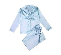 Pyjama Femme Sexy Pyjama Manches Longues, Ensemble DéTente Satin à Revers Et Imitation Soie Doux Et Soyeux Et Confortable Les Bases du Quotidien Deux PièCes pour La Maison