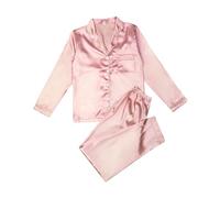 Pyjama Femme Sexy Pyjama Manches Longues, Ensemble DéTente Satin à Revers Et Imitation Soie Doux Et Soyeux Et Confortable Les Bases du Quotidien Deux PièCes pour La Maison