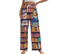 Pyjama Femmes Pantalon,Juste Une Fille Qui Aime Les Livres Pantalon De Pyjama Amoureux des Livres pour Femmes Fille Amoureuse De La Lecture VêTements De Nuit