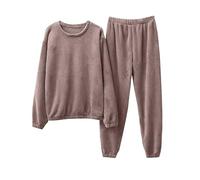 Pyjama Femmes Sexy Short Robe Femme Hiver Longue Ensemble Pantalon Chaud Ensemble Chaud De Maison en Corail Épais pour Femmes Portant Un Combinaison Noel Famille Short Pyjama Grey One Size