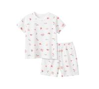 Pyjama Fille 14 Ans - Summer Children's Girls' Home Wear with Cartoon Prints Full Coverage Short Sleeved T Shirt Pajama Set with Shorts (Watermelon Red 9-10 Years)