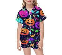 Pyjama Fille, Halloween féerique pour filles parfait pour soirées douillettes et nuits paisibles Tenue de nuit fantastique pour alliant confort et Idéal après le coucher ce vêtement évoque l' festif