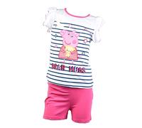 Pyjama Fille Licence : Minnie, Looney Tunes, Minions, Peppa Pig En Coton Ultra Confort Peppa Pig Et2143 Blanc