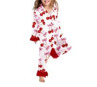 Pyjama Fille Pyjama imprimé décontracté pour Filles,Nouvelle Printemps 2025,Ensemble de Confort pour la Maison(6-7ans)