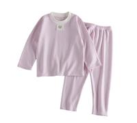Pyjama Fille Thermique Confortable Doux col Rond imprimé Dessin animé Parfait Temps Froid vêtement Enfant Nuit (6-9 Months)