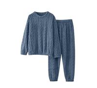 Pyjama Flanelle Femme Pyjamas Hiver Polaire Ensemble Pyjama D'Hiver Chaude éPaississant Sweatshirt Et Pantalon En Peluche Deux PièCes Grande Taille Sleepwear Loungewear VêTements De Nuit Combinaison