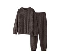 Pyjama Flanelle Femme Pyjamas Hiver Polaire Ensemble Pyjama d'hiver Chaude éPaississant Sweatshirt Et Pantalon en Peluche Deux PièCes Grande Taille Sleepwear Loungewear VêTements De Nuit Combinaison
