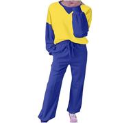 Pyjama Flanelle Pyjama Polaire Femme Hiver Chaud Women S 2 Piece Sweatsuit Oversized Sweatshirt Sweatpants Matching Set Fall Outfits Winter Clothes Chemise Femme Nuisette Grande Navy XXL