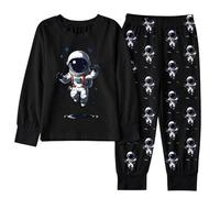 Pyjama Garçon à Manches Longues, Ensembles pour garçons pyjamas d'hiver imprimés astronautes extraterrestres manches longues pantalons vêtements détente confortables intérieur décontractés enfants
