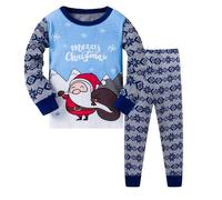 Pyjama Garçon Bébé Saint Nicolas Deux Pièces Manches Longues Nuit Confortable Coton Doux Fête Hiver Saint Nicolas Spectacle Famille Cadeau Années Décoration Célébration