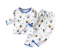 Pyjama Garcon Enfants Tenues Ensemble 2 pièces Garçons Coton Pyjamas Manches Longues en Doux Haut Col Rond Pantalon Mignonne Dinosaure Tracteur pour Colorier