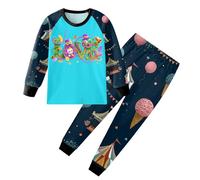 Pyjama Garcon Manches Longues Deux Pieces Ensemble T Shirt et Pantalon avec Motif Dessin Anime pour Enfant Confortable Quotidien Ecole ou Vacances