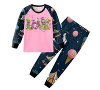 Pyjama Garcon Manches Longues Deux Pieces Ensemble T Shirt et Pantalon avec Motif Dessin Anime pour Enfant Confortable Quotidien Ecole ou Vacances