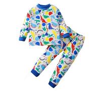 Pyjama Garçon Solides Manches Longues Tenues Doux Confortable Vêtements de Détente Kawaii d'été Tee Shirt Ensembles Ado pour Enfants Colorier