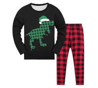 Pyjama Garçon Solides Manches Longues Tenues Ensemble de Pyjamas Coton Biologique Doux Tee Shirt Ensembles Dinosaure Requin Voitures Vêtements Maison