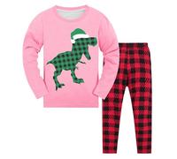 Pyjama Garçon Solides Manches Longues Tenues Ensemble de Pyjamas Coton Biologique Doux Tee Shirt Ensembles Dinosaure Requin Voitures Vêtements Maison