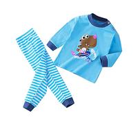 Pyjama Garçon Solides Manches Longues Tenues Ensemble de Pyjamas en Coton Doux Hauts et Pantalon Mignonne Dinosaure Tracteur vêtements Nuit