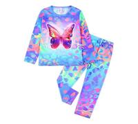 Pyjama Garçon Solides Manches Longues Tenues Pyjamas en Coton Doux Tee Shirt Ensembles Mignon Animal Dessin Anime pour Enfants garçons et Filles