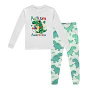 Pyjama Garçon Solides Manches Longues Tenues Pyjamas pour Enfants Coton Biologique Doux Hauts de et Pantalon Peints La Main Four Seasons