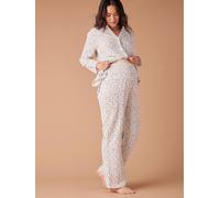 Pyjama grossesse 2 pièces en gaze de coton écru 44