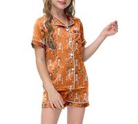 Pyjama Hiver Halloween Fille Design Rayé Enfant Jupon Florales Ensemble 2 Pièces Personnalité Chemise Extensible Respirant pour Quotidien Maison