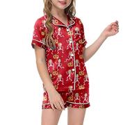 Pyjama Hiver Halloween Fille Design Rayé Enfant Jupon Florales Ensemble 2 Pièces Personnalité Chemise Extensible Respirant pour Quotidien Maison