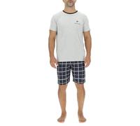 Pyjama Homme Court Coton, Vêtements de Nuit Homme, Ensemble T-Shirt et Short, Gris Taille M