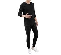 Pyjama Homme Court - Pyjama Long en Soie T-Shirt et Pantalon de Pyjama Doux et Confortable avec Poches Latérales Vêtement de Nuit Basique Unisexe Long Pyjama