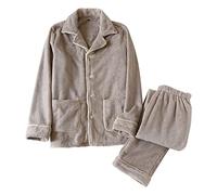 Pyjama Homme, Ensemble De Pyjamas en Polaire Douce avec Pantalon Taille Élastique Et Pull à Capuche en Pilou Chaud, Idée Ado ou Adulte