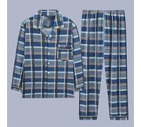 Pyjama Homme Grande Taille Ensemble Pyjamas À Manches Longues Set Polaire | Ensemble pyjama à manches longues et col ample pour homme, automne/hiver 2024