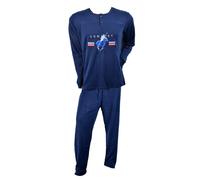 Pyjama Homme Long Sweet Secret C2709 Polo Confort Marine