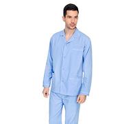 Pyjama homme manche longue ouvert Toile de coton New Diplomat Art wo501, bleu ciel
