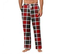 Pyjama Homme, Pantalon Carreaux Noël Hiver Chaud Décontracté Long Domiciliaire Chaleureux Carreaux Plaid Classique Grande Confortable Doux Chic Noel Pyjamas Homme 3XL