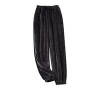 Pyjama Homme Pantalons Grandes Tailles Long Flanelle Polaire Épais Pantalon de Pyjama Décontracté Ample Pantalon Thermique Confortable Taille Élastique Pantalon Doudou Chaud Classique Hiver