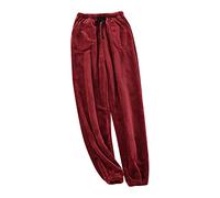 Pyjama Homme Pantalons Grandes Tailles Long Flanelle Polaire Épais Pantalon de Pyjama Décontracté Ample Pantalon Thermique Confortable Taille Élastique Pantalon Doudou Chaud Classique Hiver