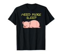 Pyjama humoristique pour l'heure du coucher avec cochon endormi T-Shirt